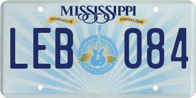 MS license plate LEB084