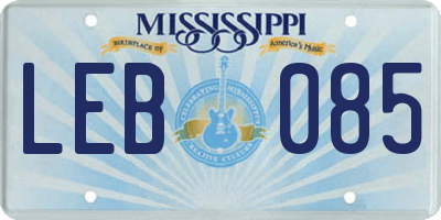 MS license plate LEB085