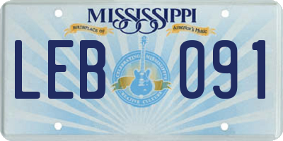 MS license plate LEB091