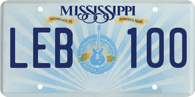 MS license plate LEB100