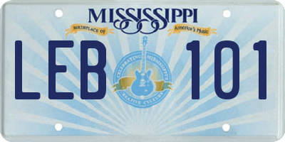 MS license plate LEB101