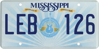 MS license plate LEB126
