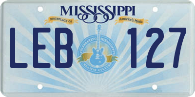 MS license plate LEB127