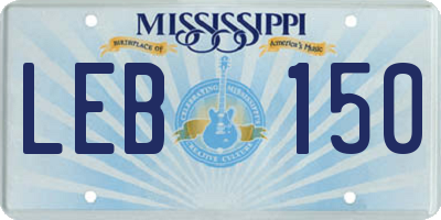 MS license plate LEB150