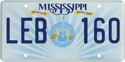 MS license plate LEB160
