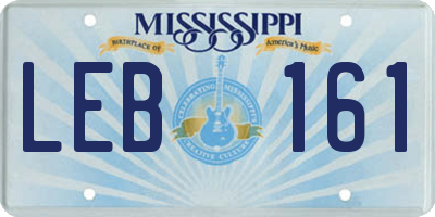 MS license plate LEB161