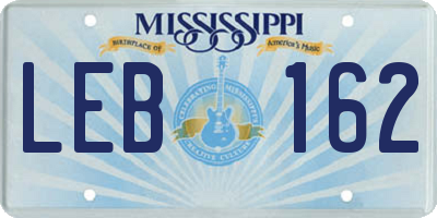 MS license plate LEB162