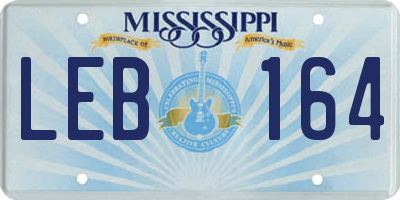 MS license plate LEB164