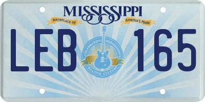 MS license plate LEB165