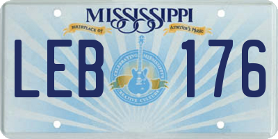 MS license plate LEB176