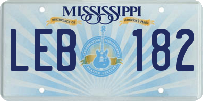 MS license plate LEB182