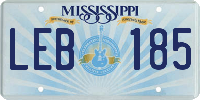 MS license plate LEB185