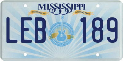 MS license plate LEB189