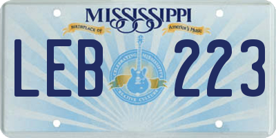 MS license plate LEB223