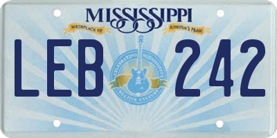 MS license plate LEB242