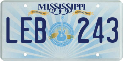 MS license plate LEB243