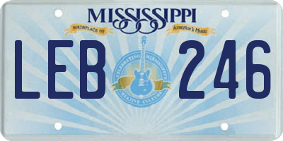 MS license plate LEB246