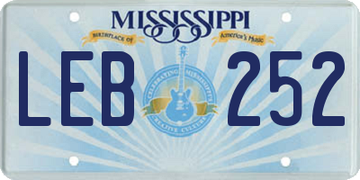 MS license plate LEB252