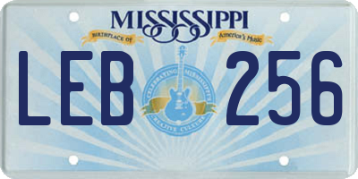 MS license plate LEB256