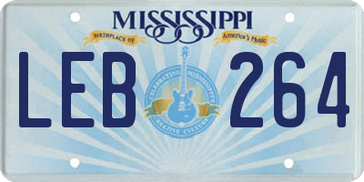 MS license plate LEB264