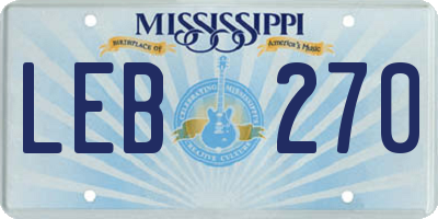 MS license plate LEB270