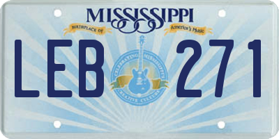 MS license plate LEB271