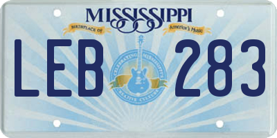 MS license plate LEB283
