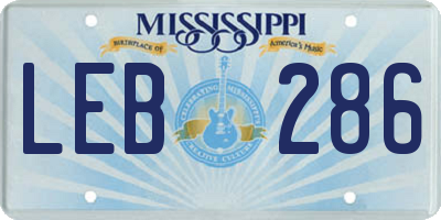 MS license plate LEB286