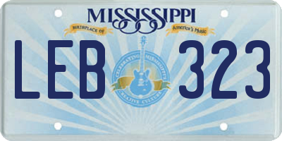 MS license plate LEB323