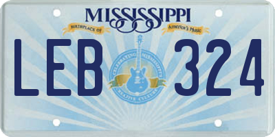 MS license plate LEB324