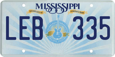 MS license plate LEB335