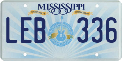 MS license plate LEB336