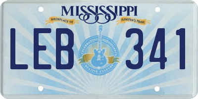 MS license plate LEB341