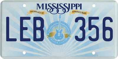 MS license plate LEB356