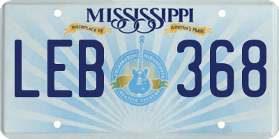 MS license plate LEB368