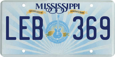 MS license plate LEB369