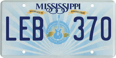 MS license plate LEB370