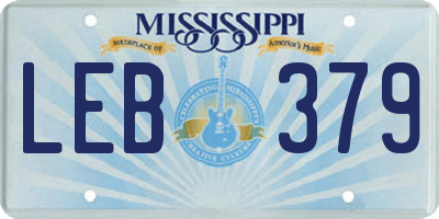 MS license plate LEB379