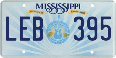 MS license plate LEB395
