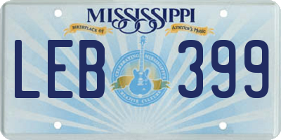 MS license plate LEB399