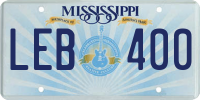 MS license plate LEB400