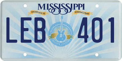 MS license plate LEB401