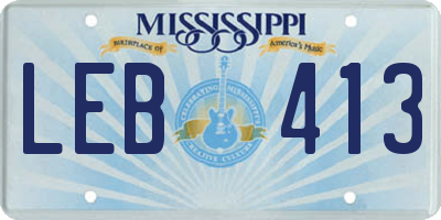 MS license plate LEB413
