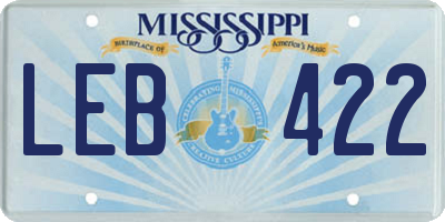 MS license plate LEB422