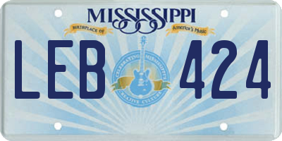 MS license plate LEB424