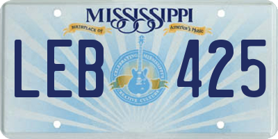 MS license plate LEB425