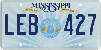 MS license plate LEB427