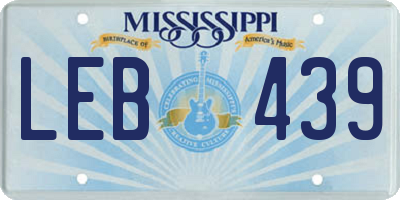 MS license plate LEB439