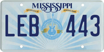 MS license plate LEB443