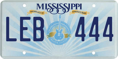 MS license plate LEB444